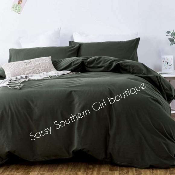🆕⭐Boho army green cotton duvet cover set - Picture 8 of 12